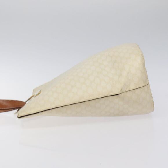 CELINE Macadam Canvas Circle Shoulder Bag Pvc Leather White - Picture 5 of 13